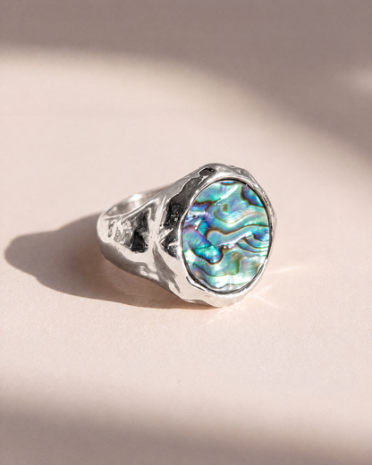 Abalone Dome Ring in 925 sterling silver with abalone shell