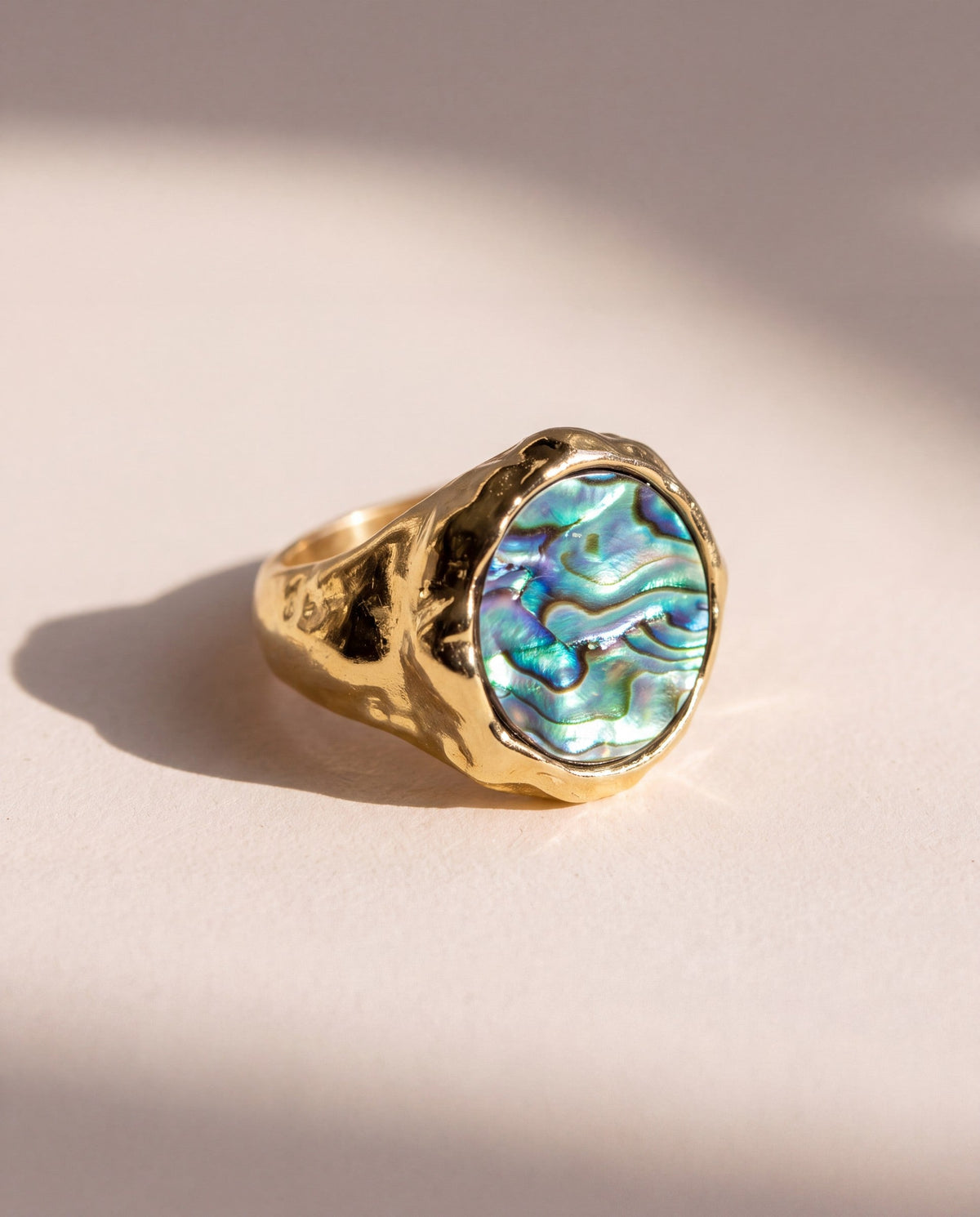 Abalone Dome Ring in 18K gold vermeil with abalone shell